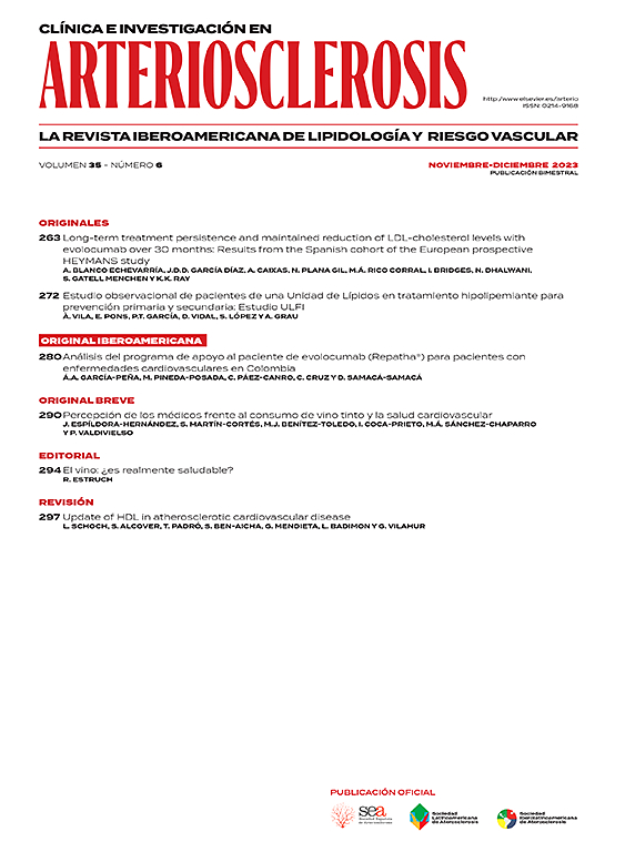 Go to journal home page - Clínica e Investigación en Arteriosclerosis